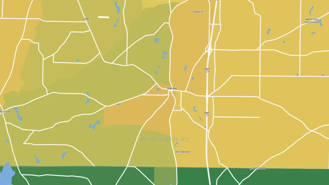 31092, GA Map of Vehicle Theft Rates