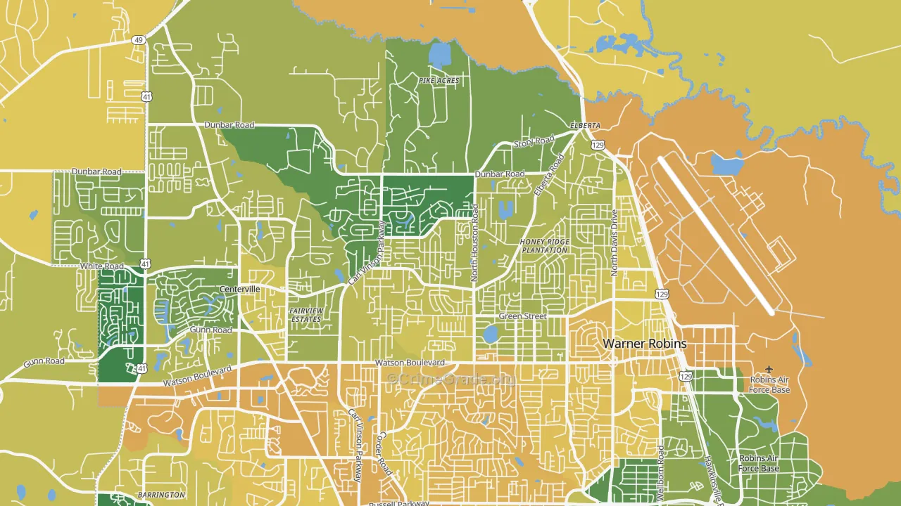31093, GA Map of Vehicle Theft Rates