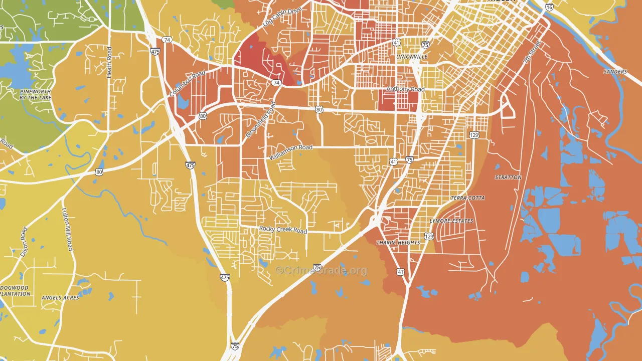 31206, GA Map of Vehicle Theft Rates