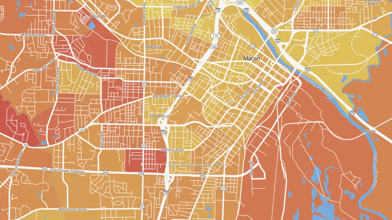 31207, GA Map of Vehicle Theft Rates