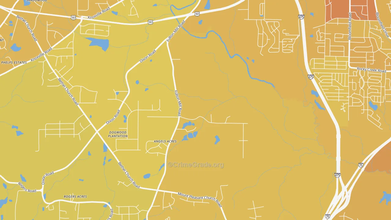 31208, GA Map of Vehicle Theft Rates