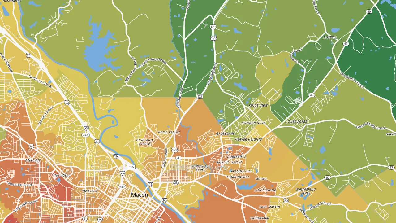 31211, GA Map of Vehicle Theft Rates