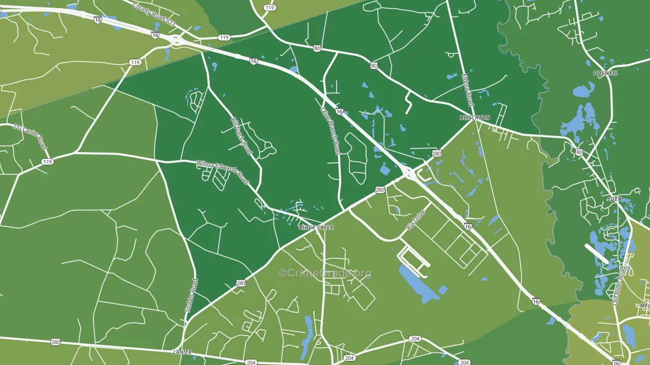 31308, GA Map of Vehicle Theft Rates