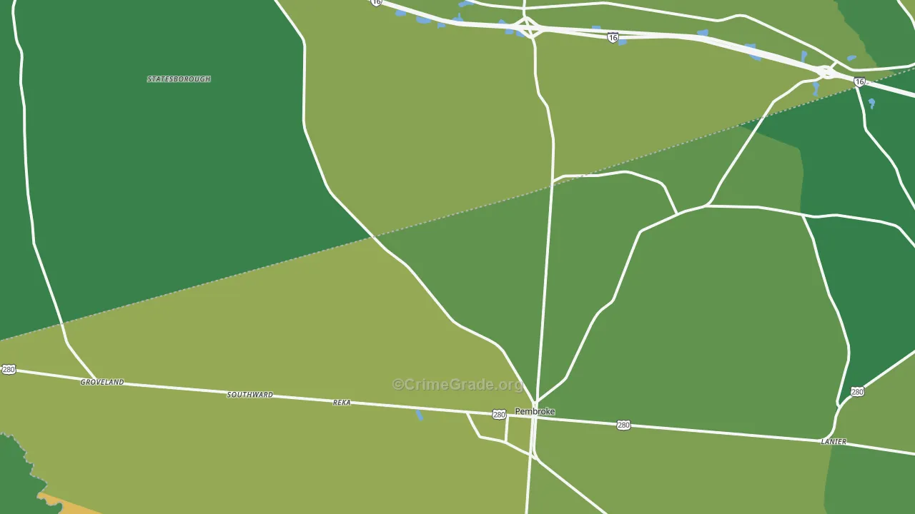 31321, GA Map of Vehicle Theft Rates