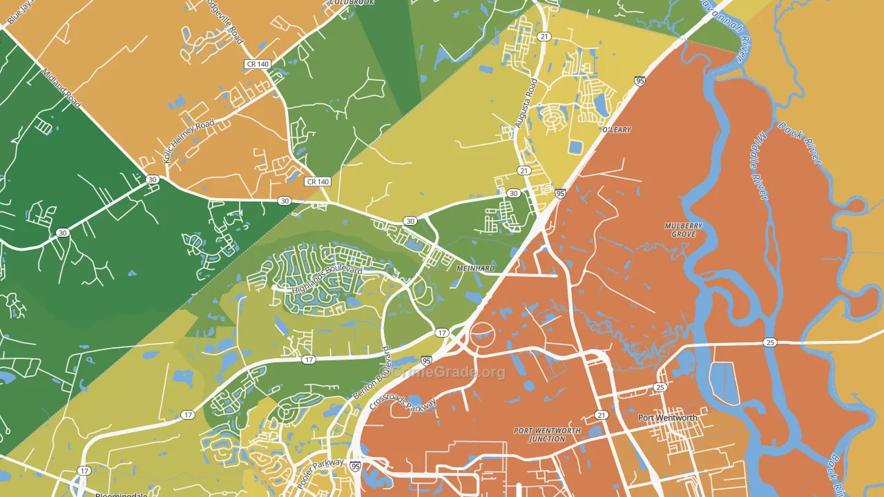 31407, GA Map of Vehicle Theft Rates