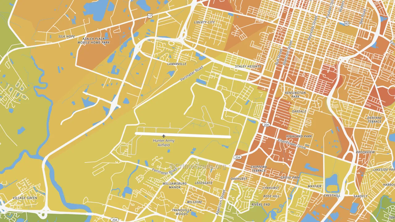 31409, GA Map of Vehicle Theft Rates