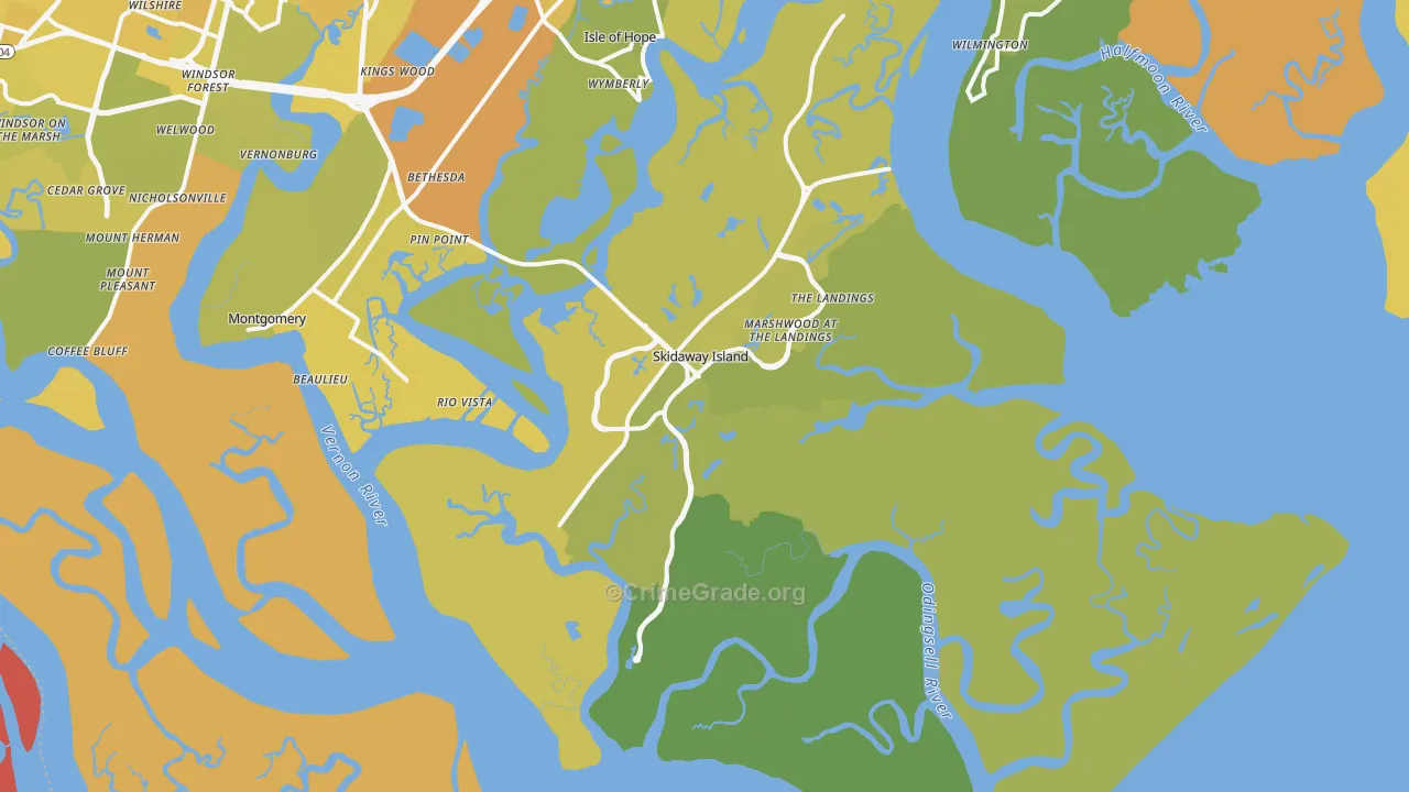 31411, GA Map of Vehicle Theft Rates