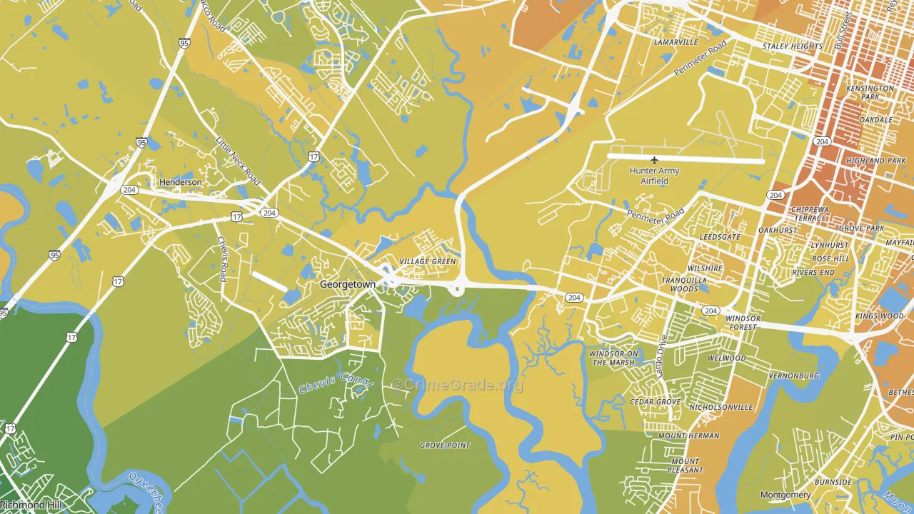 31419, GA Map of Vehicle Theft Rates