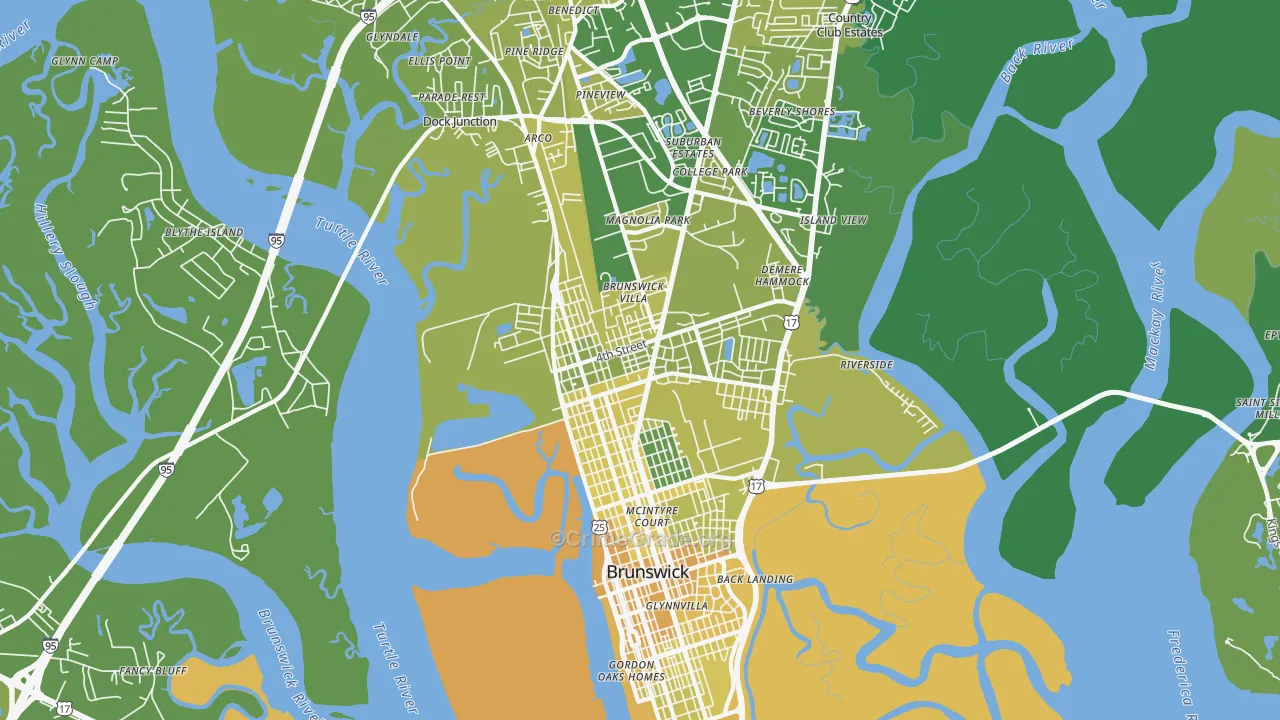 31520, GA Map of Vehicle Theft Rates