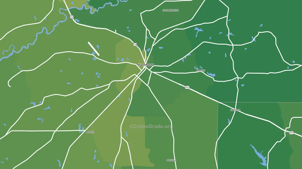 31539, GA Map of Vehicle Theft Rates