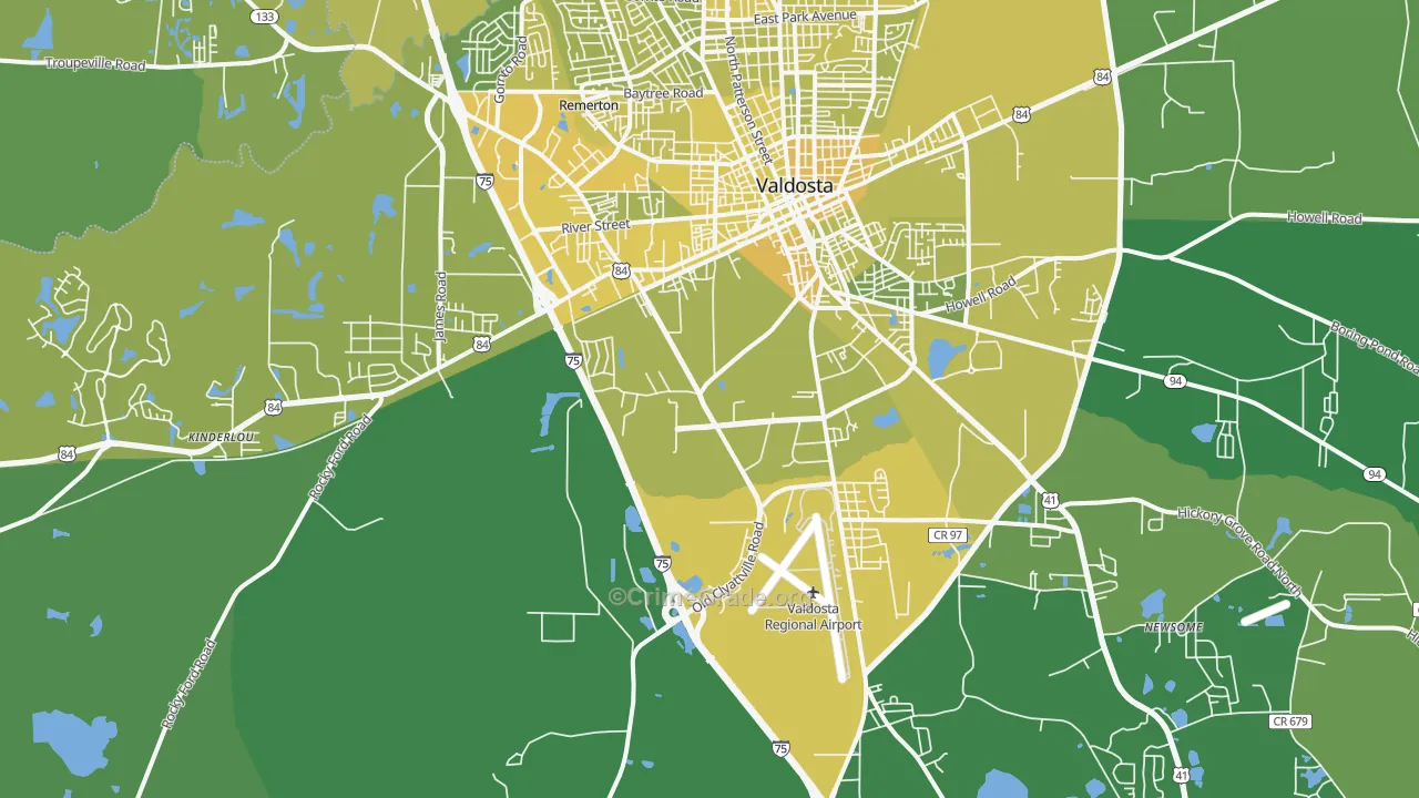 31601, GA Map of Vehicle Theft Rates