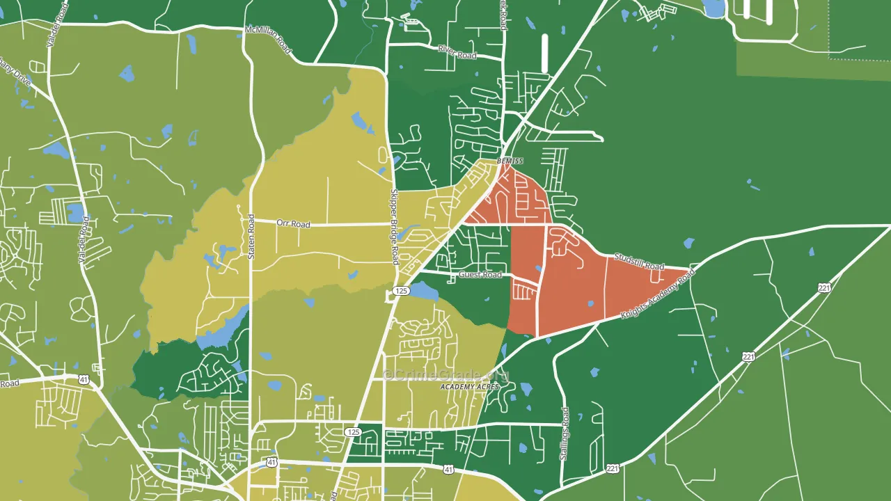 31605, GA Map of Vehicle Theft Rates