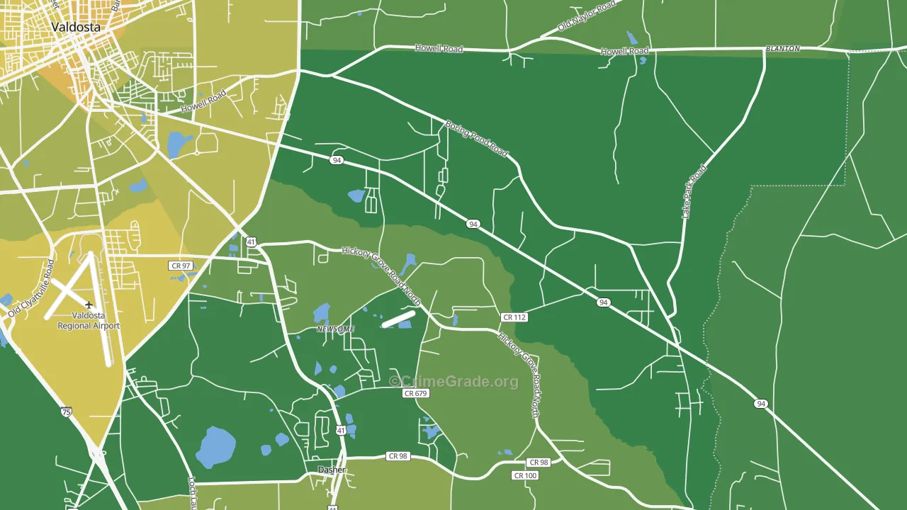 31606, GA Map of Vehicle Theft Rates
