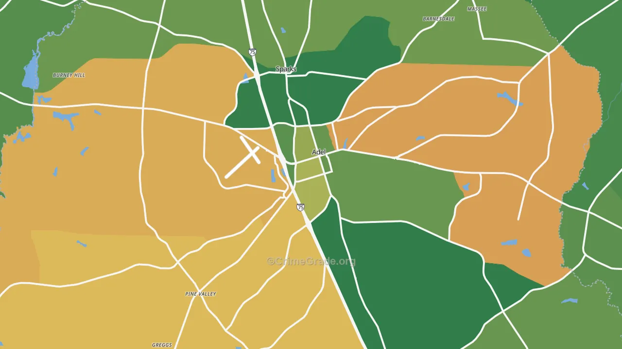 31620, GA Map of Vehicle Theft Rates