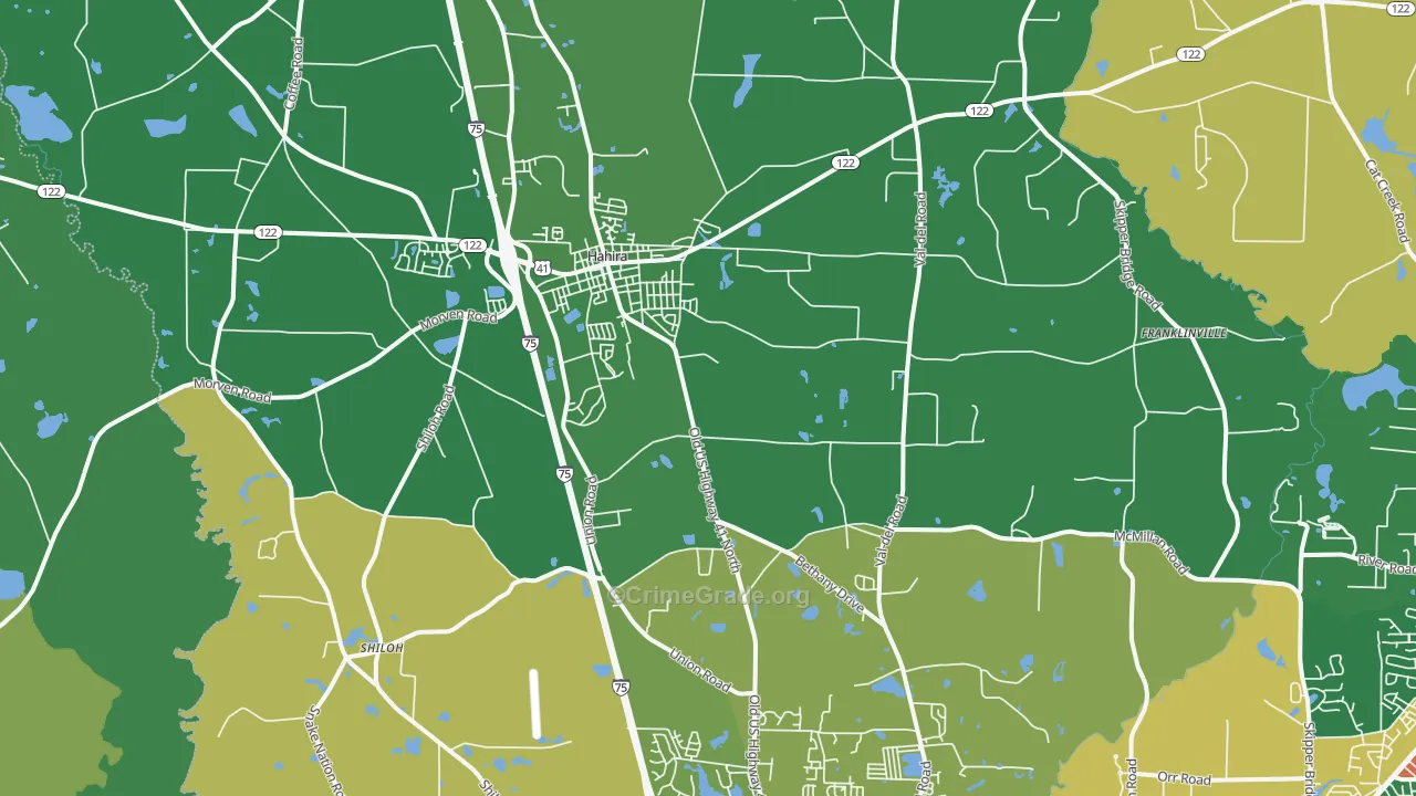 31632, GA Map of Vehicle Theft Rates
