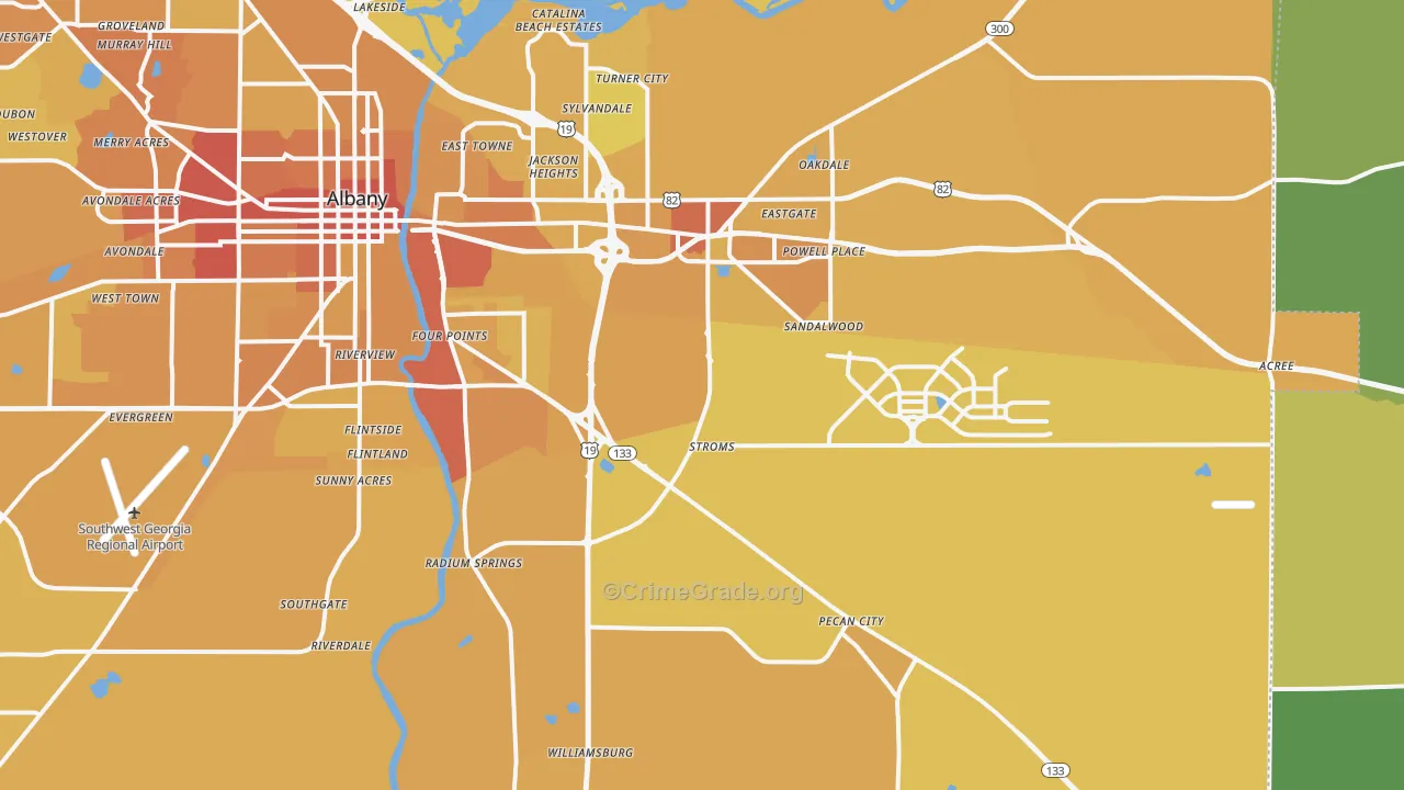 31705, GA Map of Vehicle Theft Rates