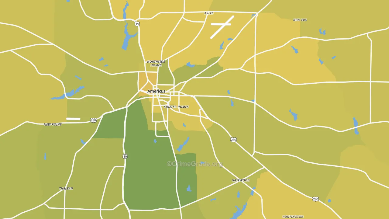 31709, GA Map of Vehicle Theft Rates