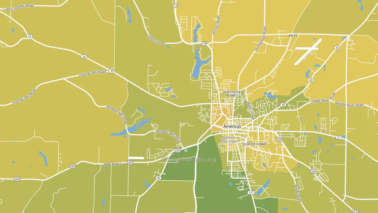 31719, GA Map of Vehicle Theft Rates
