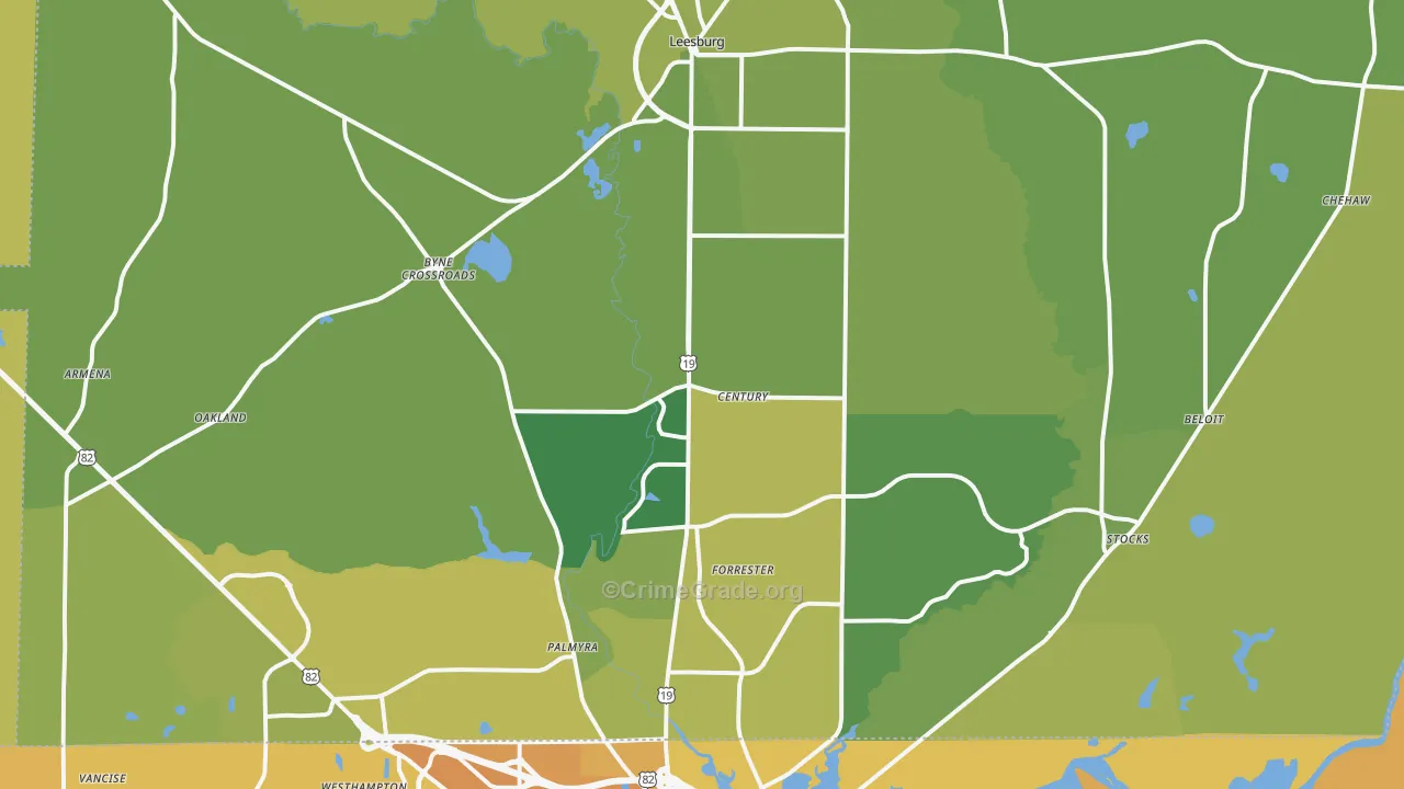 31763, GA Map of Vehicle Theft Rates