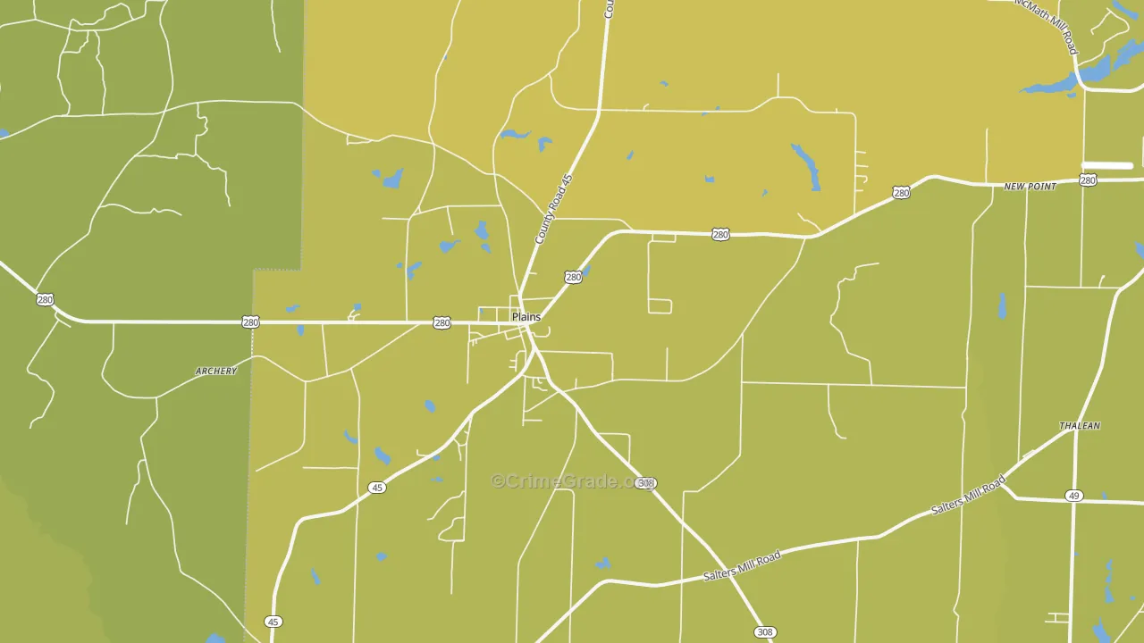 31780, GA Map of Vehicle Theft Rates