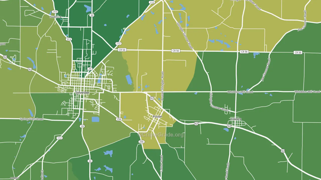 31781, GA Map of Vehicle Theft Rates