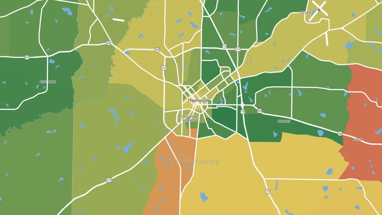 31792, GA Map of Vehicle Theft Rates