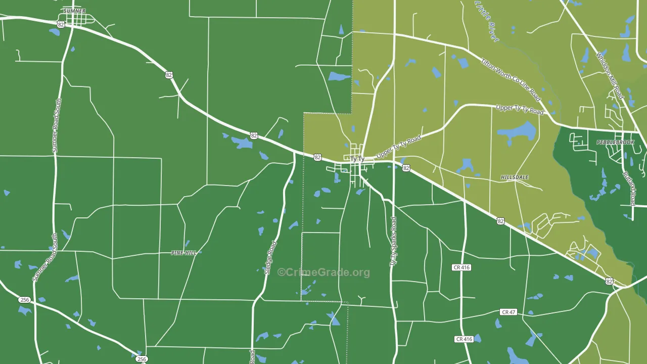31795, GA Map of Vehicle Theft Rates