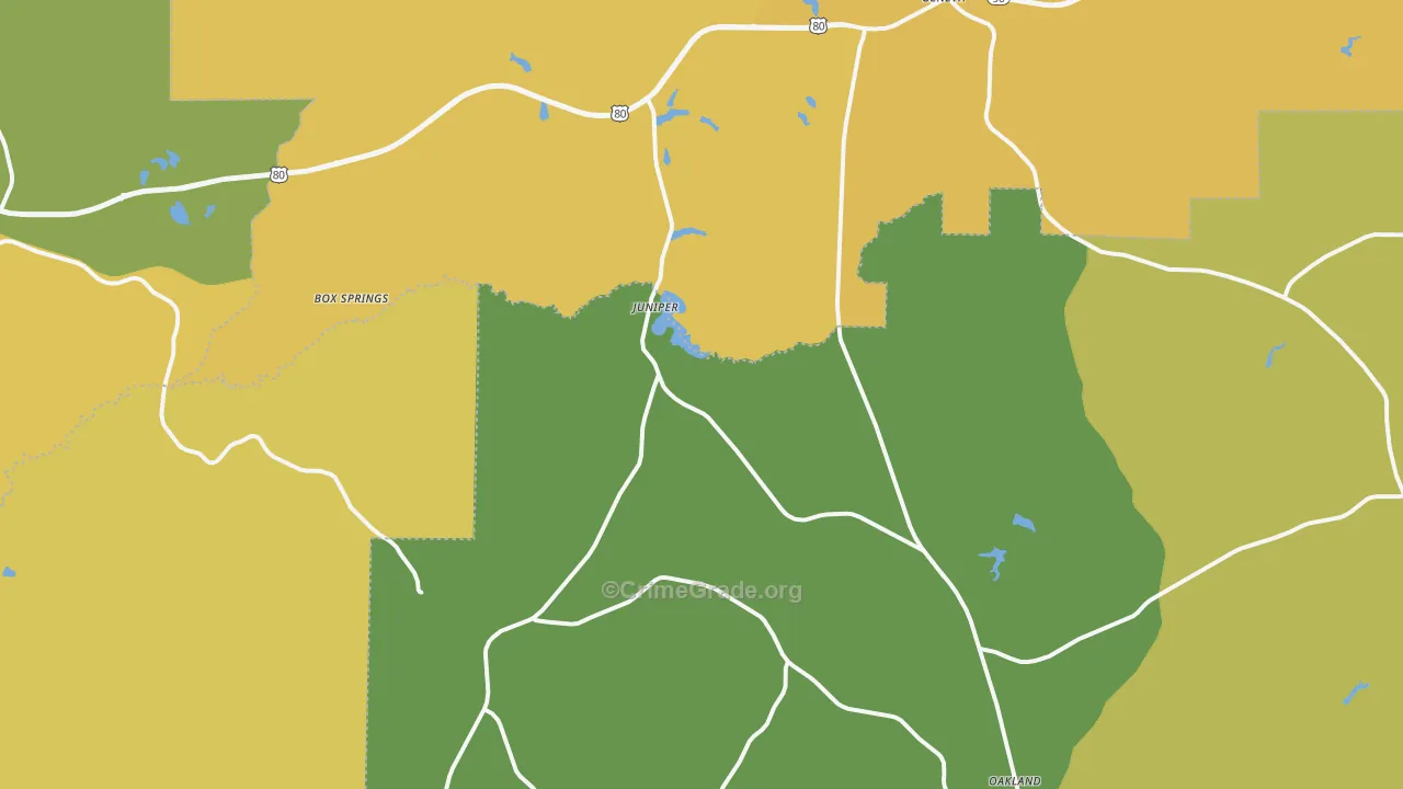 31801, GA Map of Vehicle Theft Rates