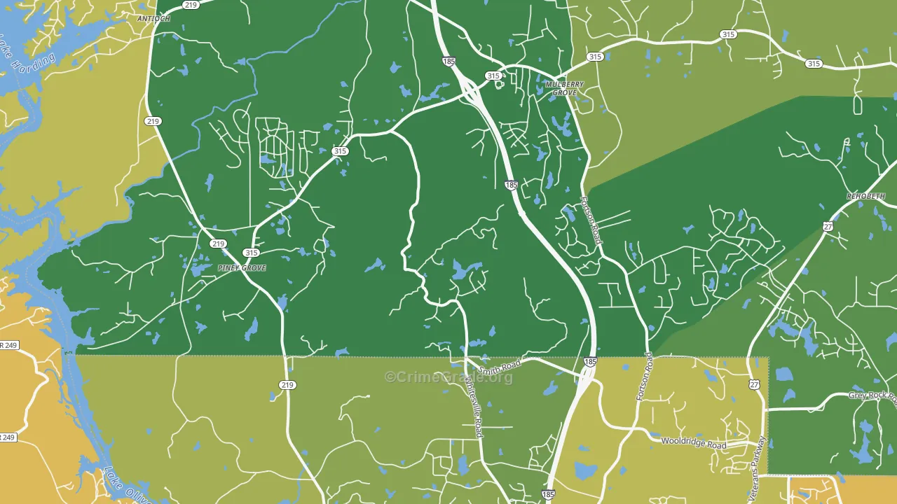 31808, GA Map of Vehicle Theft Rates