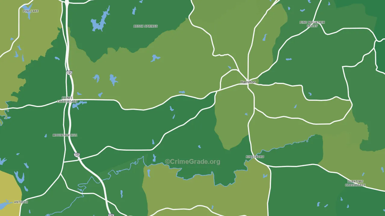 31811, GA Map of Vehicle Theft Rates