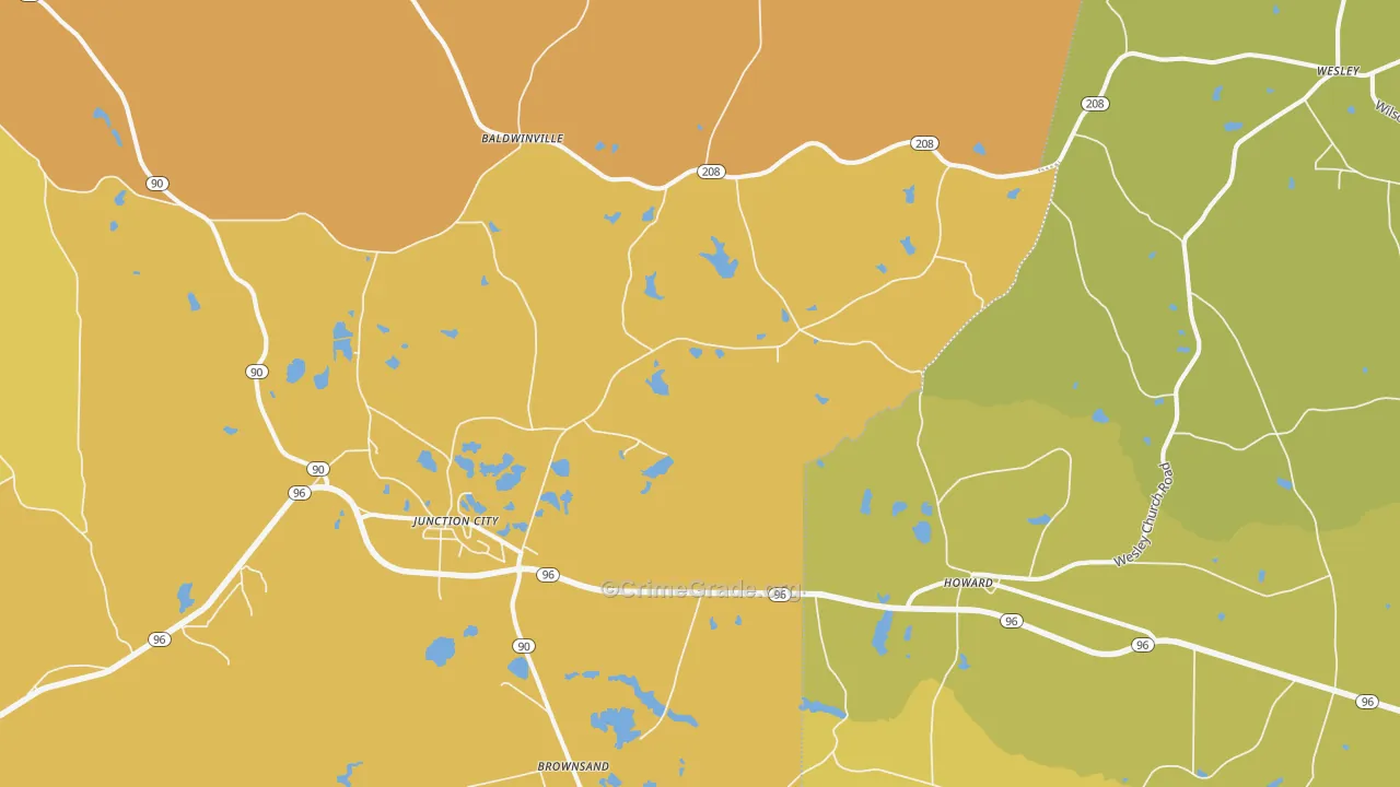 31812, GA Map of Vehicle Theft Rates