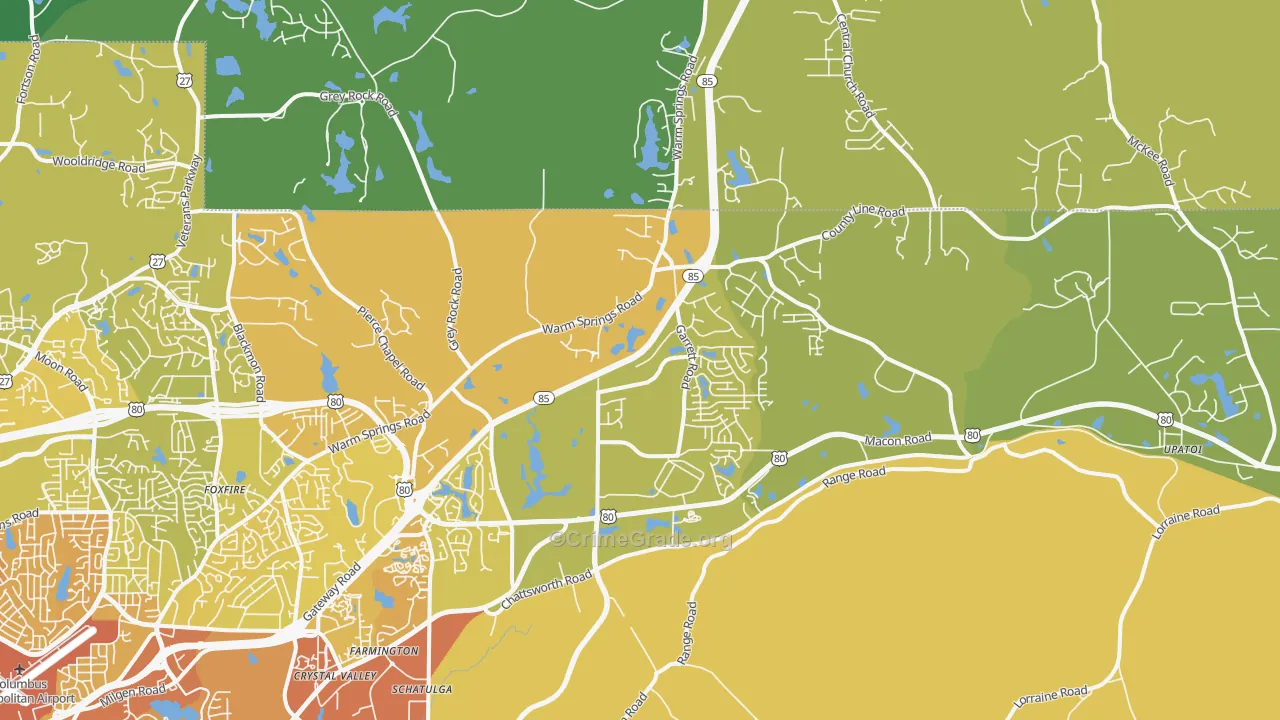 31820, GA Map of Vehicle Theft Rates