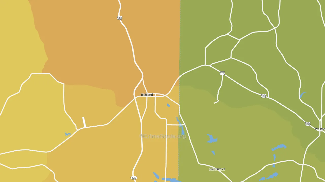 31825, GA Map of Vehicle Theft Rates