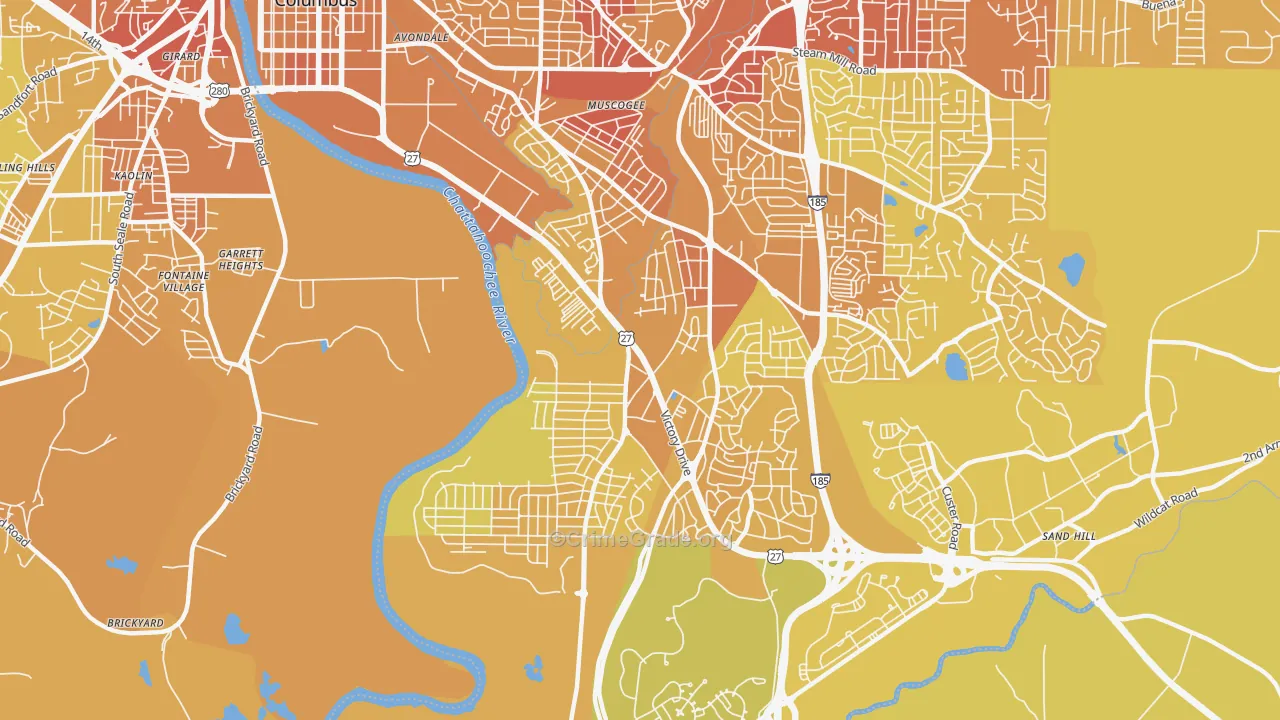 31903, GA Map of Vehicle Theft Rates