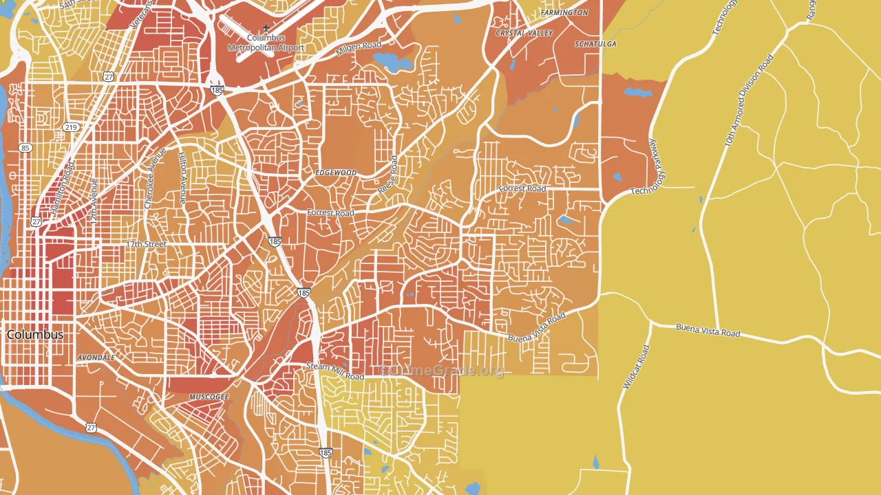 31907, GA Map of Vehicle Theft Rates