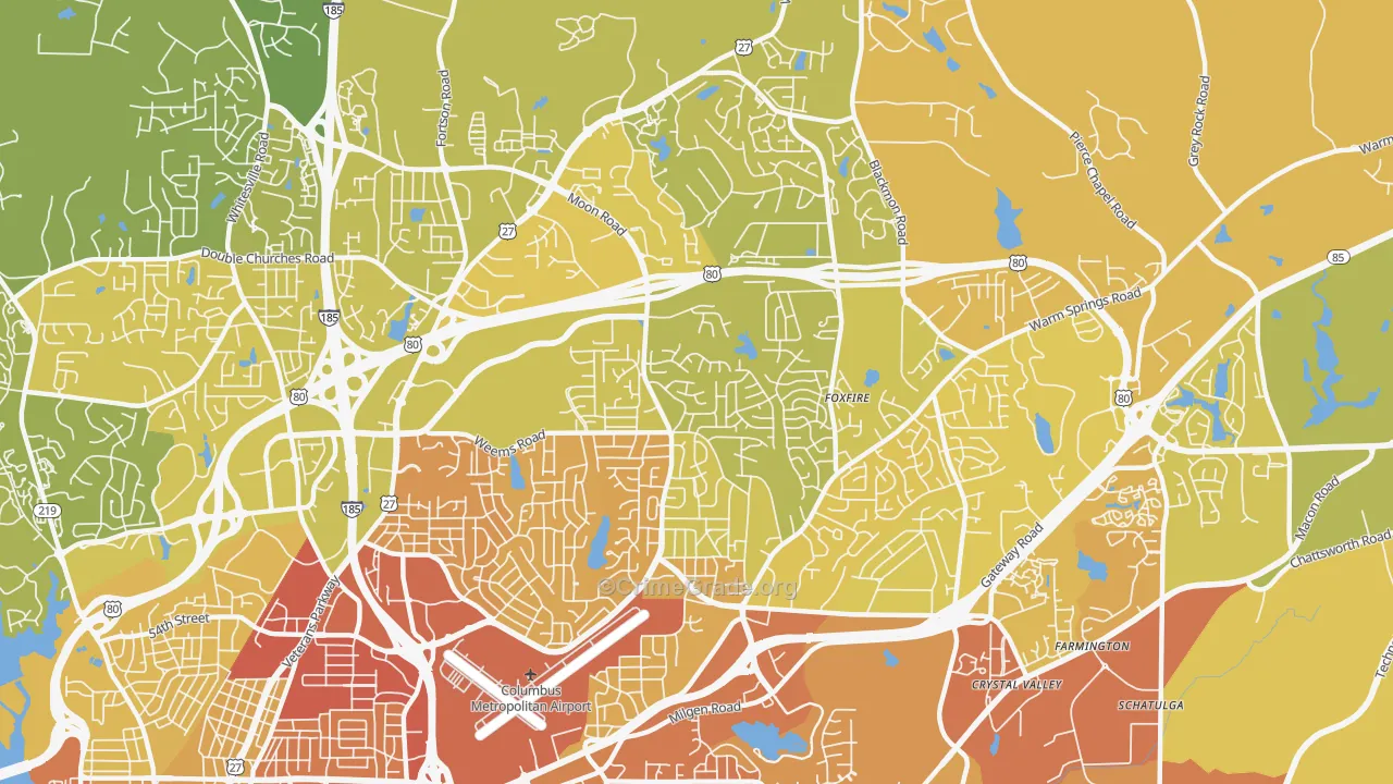 31909, GA Map of Vehicle Theft Rates