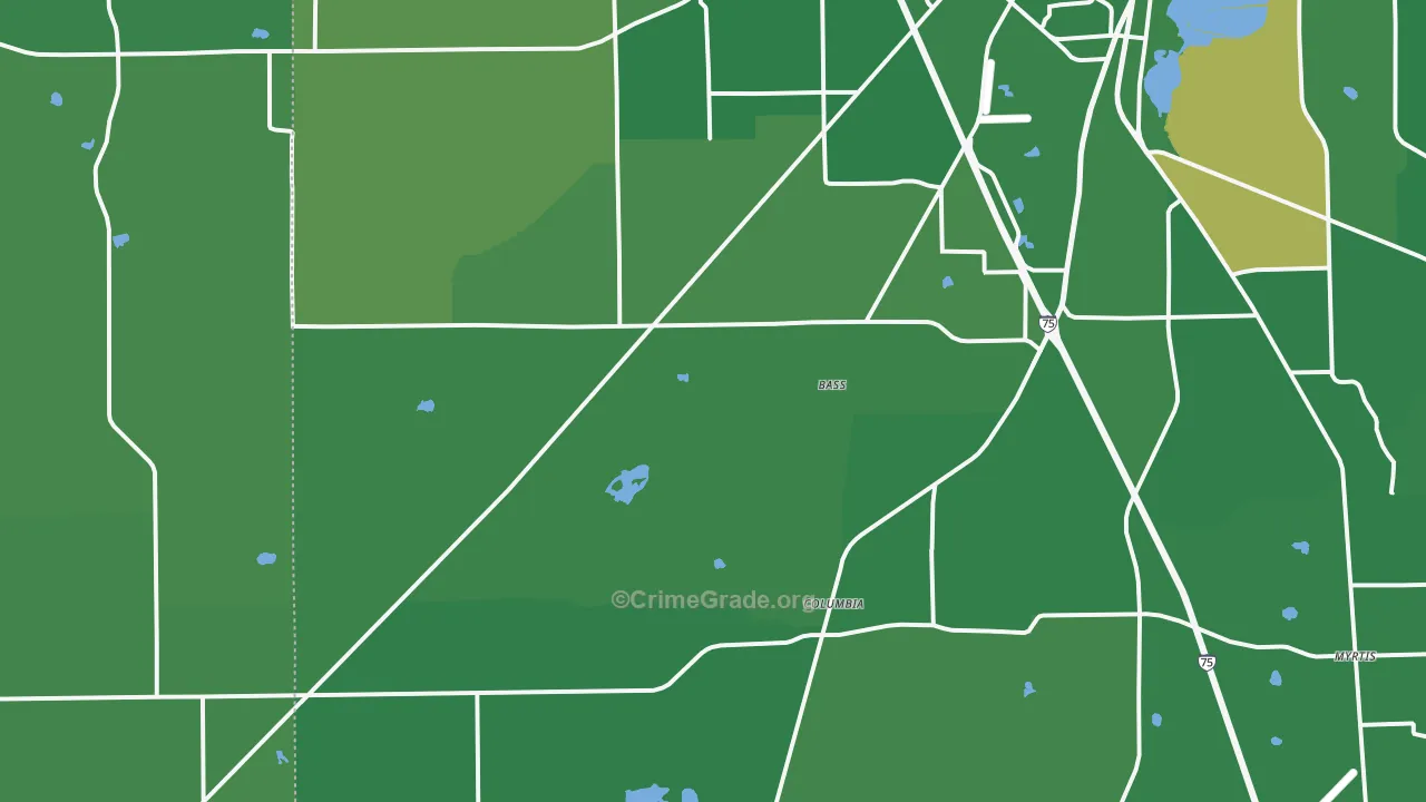 32024, FL Map of Vehicle Theft Rates