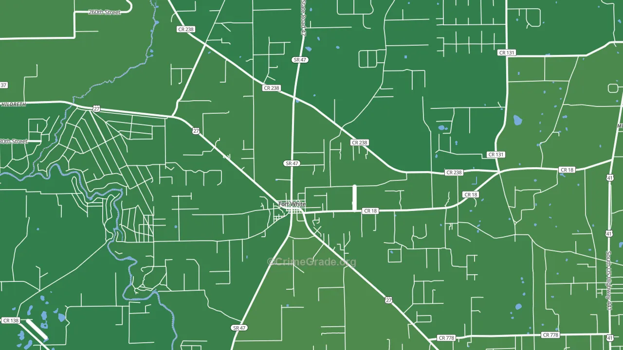 32038, FL Map of Vehicle Theft Rates