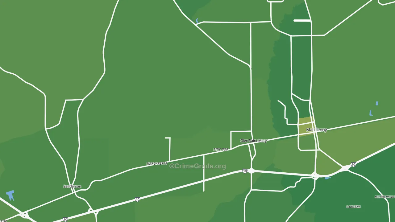 32040, FL Map of Vehicle Theft Rates