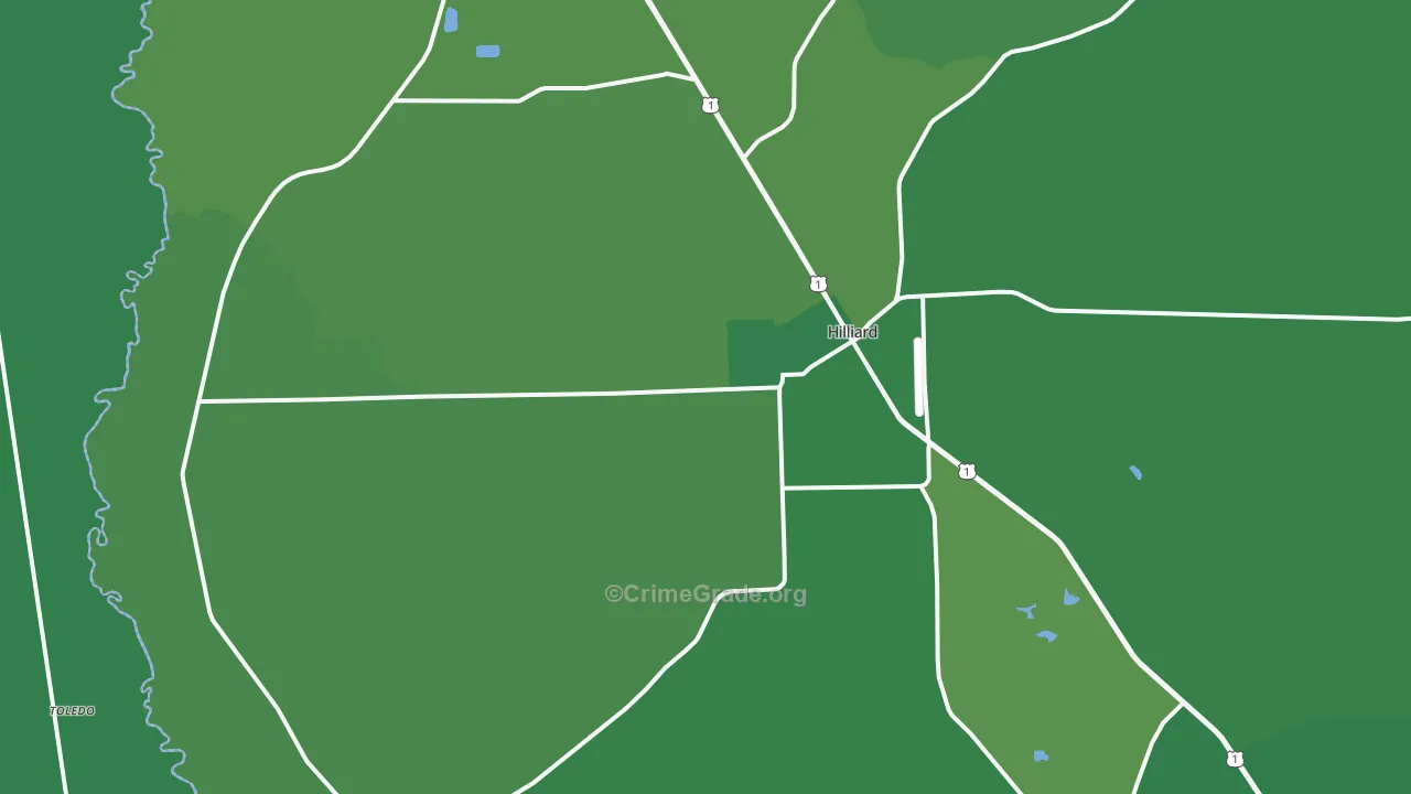 32046, FL Map of Vehicle Theft Rates