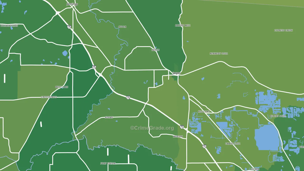 32052, FL Map of Vehicle Theft Rates