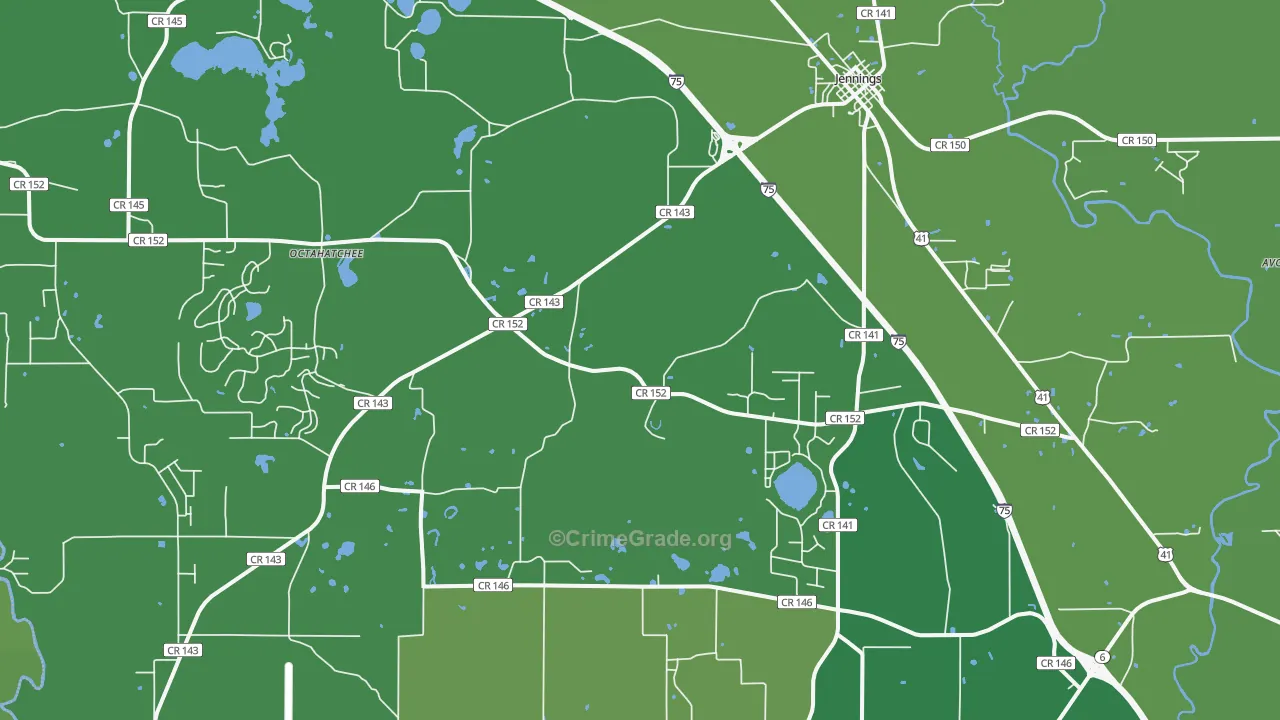 32053, FL Map of Vehicle Theft Rates