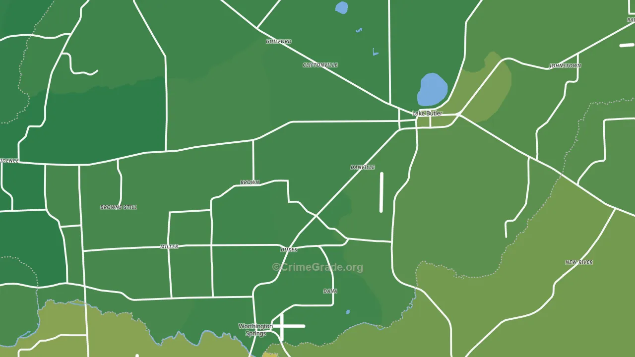 32054, FL Map of Vehicle Theft Rates