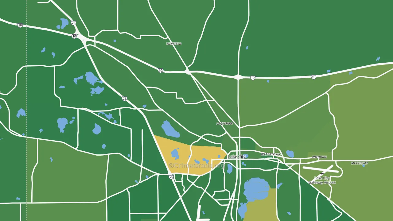 32055, FL Map of Vehicle Theft Rates