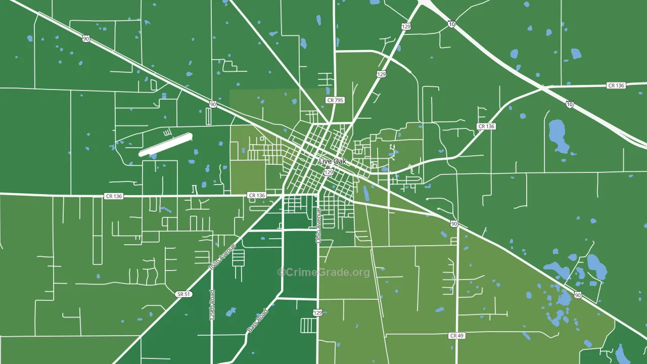 32064, FL Map of Vehicle Theft Rates