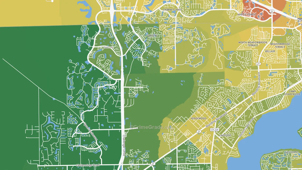 32065, FL Map of Vehicle Theft Rates