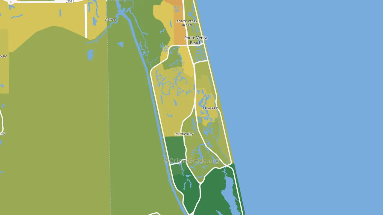 32082, FL Map of Vehicle Theft Rates