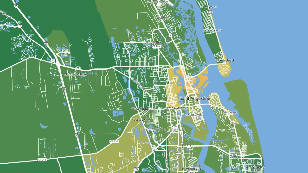 32084, FL Map of Vehicle Theft Rates