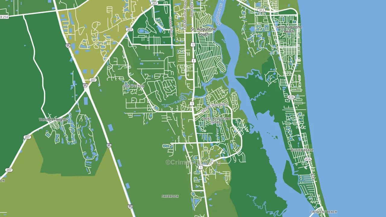 32086, FL Map of Vehicle Theft Rates
