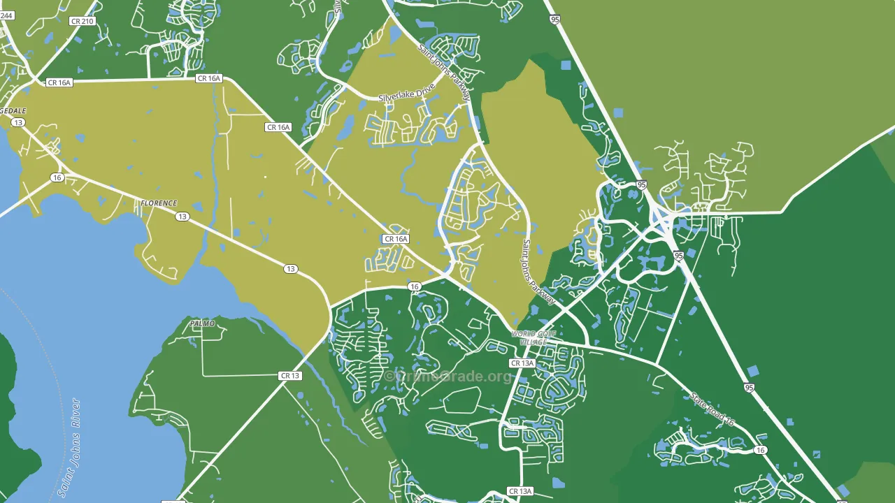 32092, FL Map of Vehicle Theft Rates